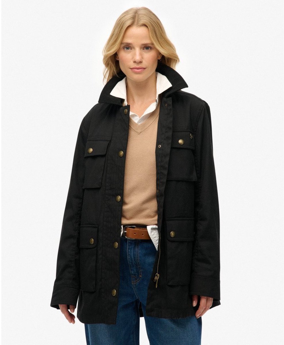 Superdry Waxjas Dames Buitenjassen Zwart