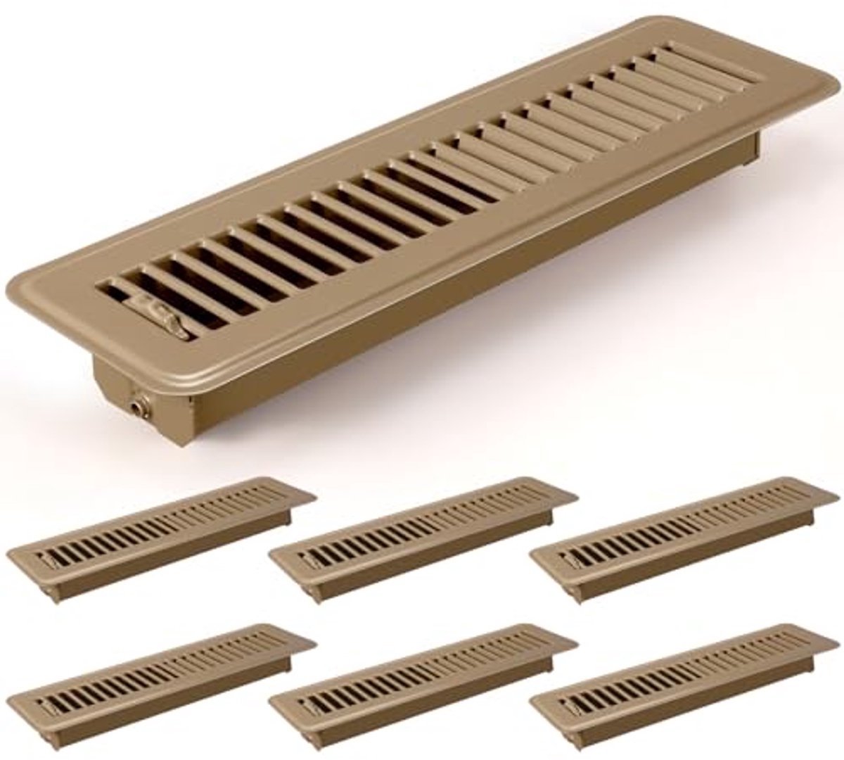 Vloerregister ventilatieafdekkingen set van 6 - Metalen warmteafvoerregisters voor een elegante luchtcirculatie