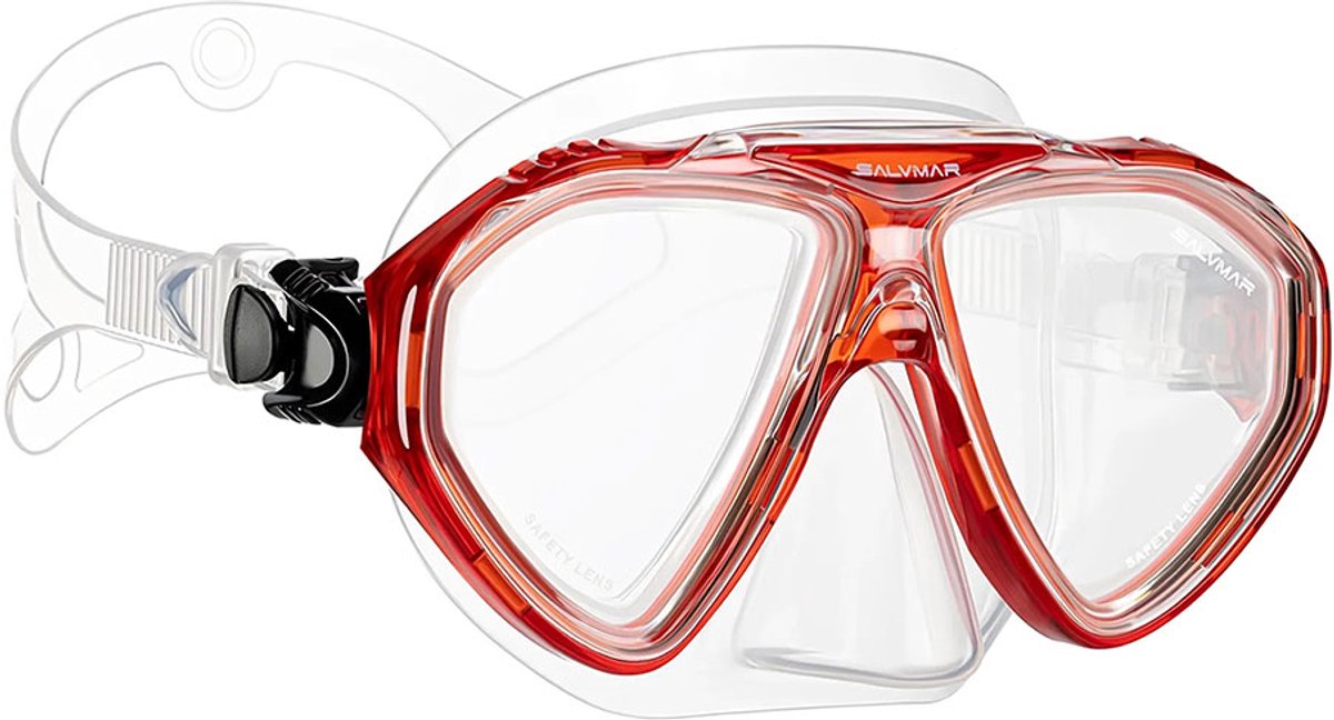 Salvimar Francy Pro Duikmasker Transparant,Rood Man,Vrouw
