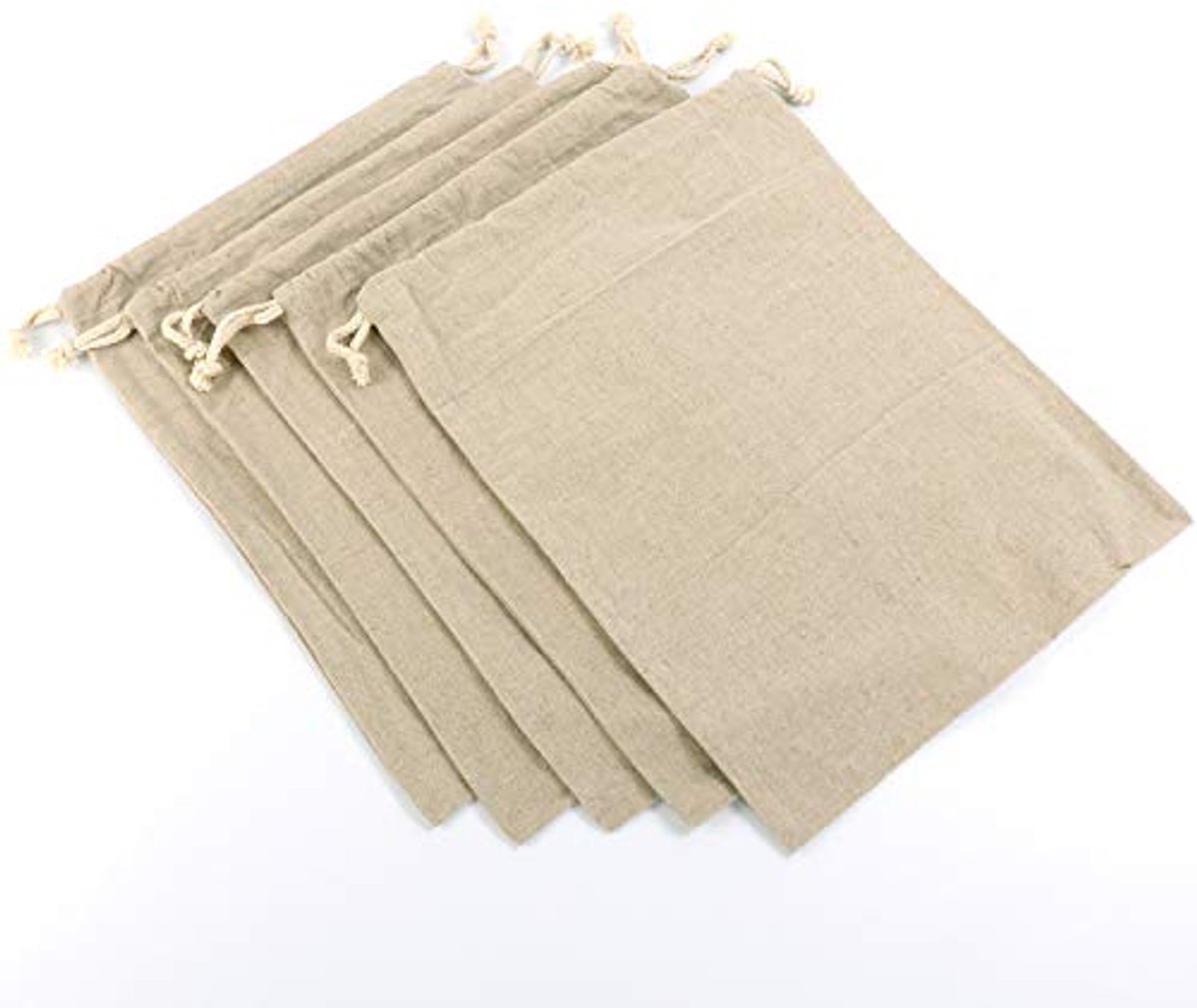 Biologisch Linnen Herbruikbare Mousseline Tas voor Brood - 5-Pack Eco Vriendelijk