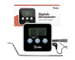 Vleesthermometer BBQ Thermometer - Oventhermometer Keukenthermometer Kookthermometer - Kerntemperatuurmeter Voedselthermometer Kernthermometer - Suikerthermometer Kook Thermometer Vlees Oven Keuken - Temperatuurmeter Digitaal - Barbecue Accessoires