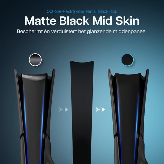 Playstation 5 Slim Faceplates Disc Edition (niet geschikt voor standaard PS5 & PS5 Pro) - Inclusief Mid Skin - Accessoires - Faceplate - Cover - Plate - Skin - Zwart