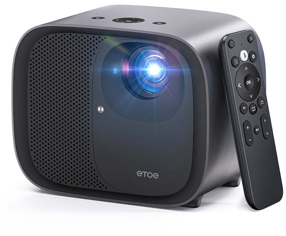 [Netflix & Android TV gecertificeerd] ETOE E3 Pro Projector,Dolby Digital Plus,Native 1080P,600 ANSI,Android TV 11.0,Amlogic S905, 2GB+16GB,5G WiFi,4K Decoding, Auto Focus & Keystone Correction,Play Store vooraf geïnstalleerd,HDMI 2.0