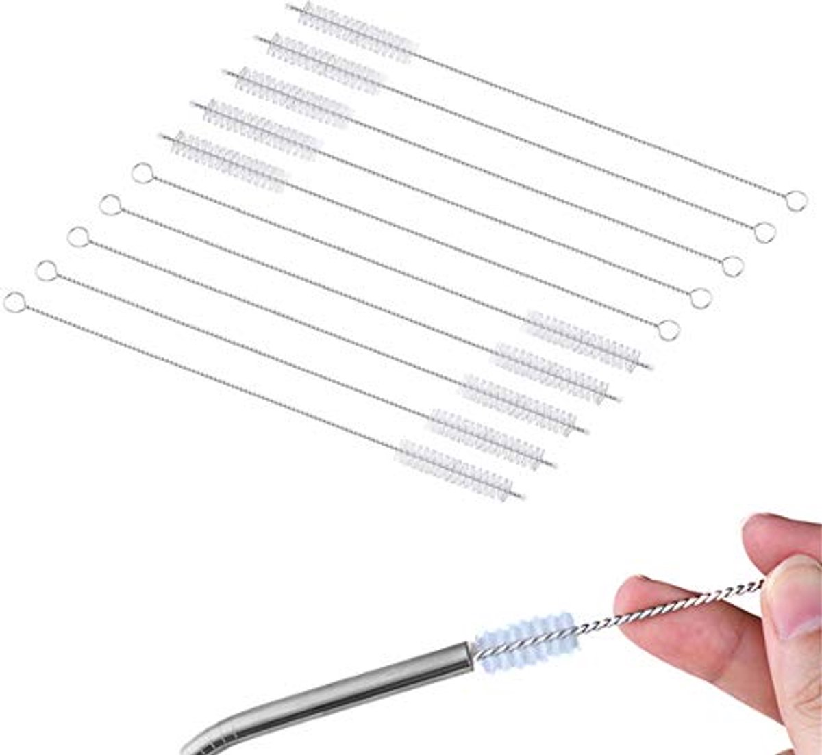 Image of 10-Pack Rietjes Reinigingsborstels voor Babyflessen en Tumbler