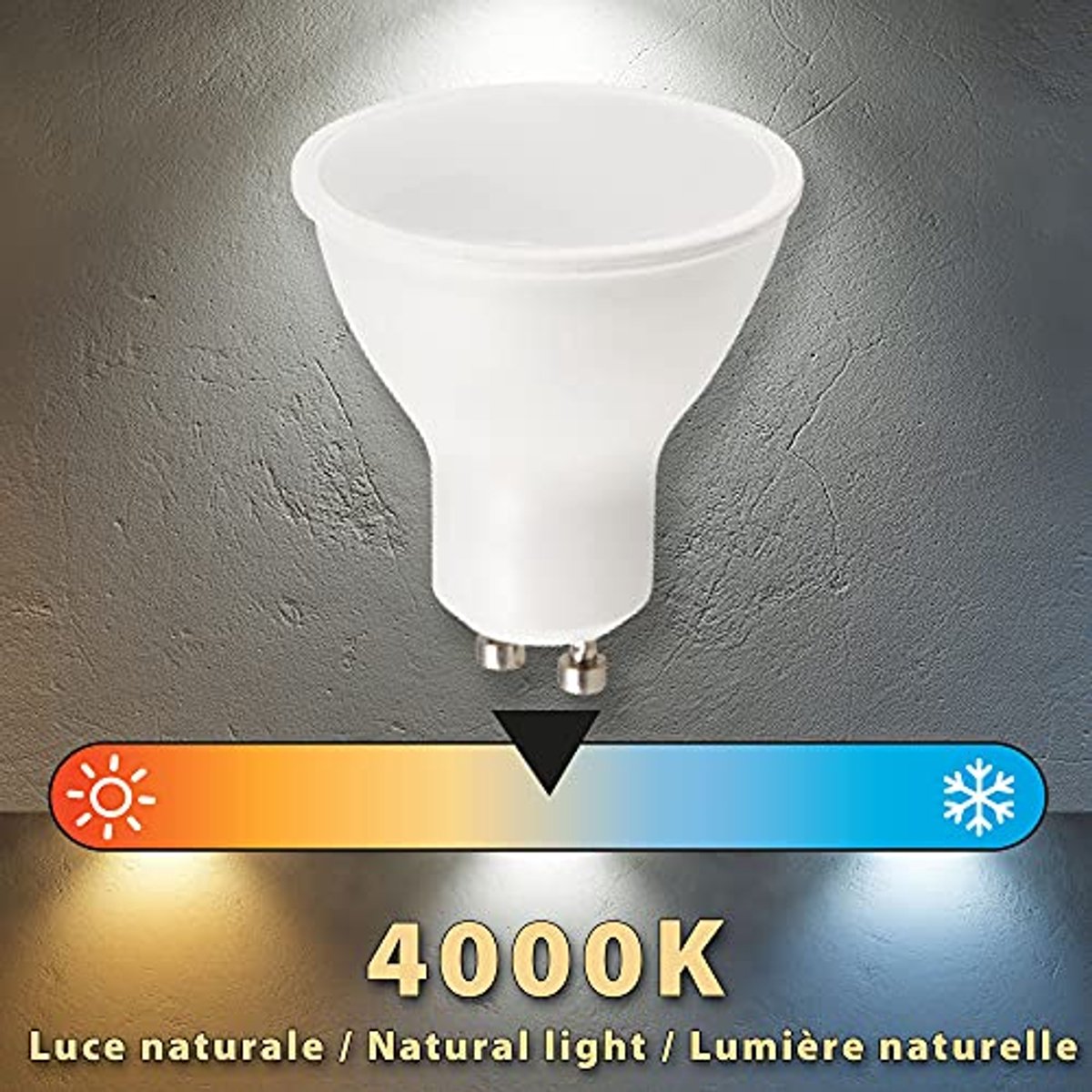 Energiebesparende SMD LED Spot GU10 6W 470lm 4000K met Brede Stralingshoek