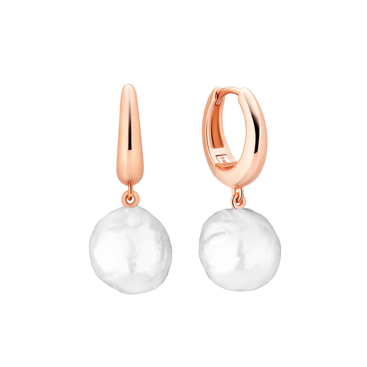 Gaura – Oorbellen met Edison-parels (11–12 mm) – 14K roségoud verguld (1μm) 925 sterling zilver