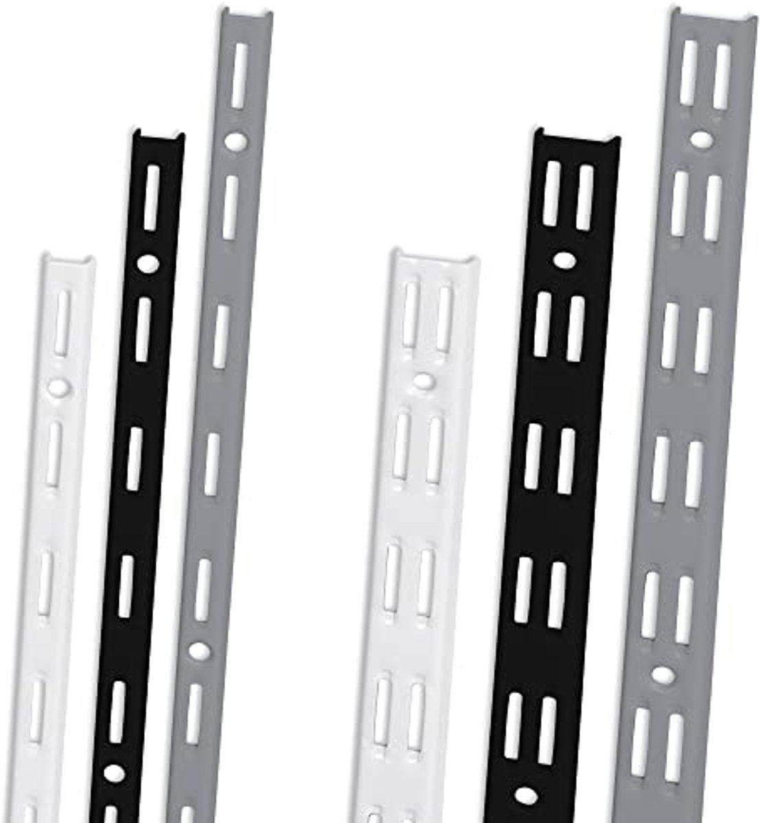 Set van 2 Wandplanken met Wandrails - 100cm Wit - Ideaal voor Opbergsystemen