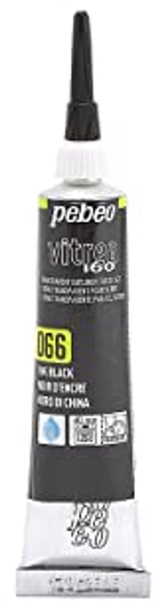 Glasverf Outliner inkt zwart 20 ml voor kunst op glas