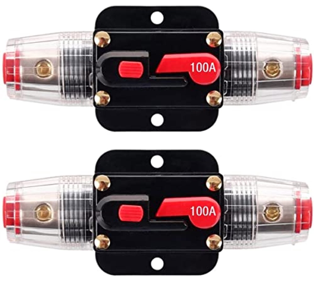 100A Inline Circuit Breaker - Reset Zekeringhouder voor Automotive, Marine en Audio Bescherming