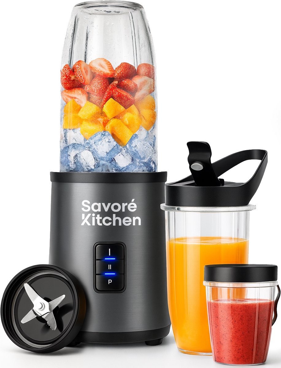 Savoré Kitchen Blender Pro+ NutriPower - Blender to Go - Smoothie Maker - 2 Bekers