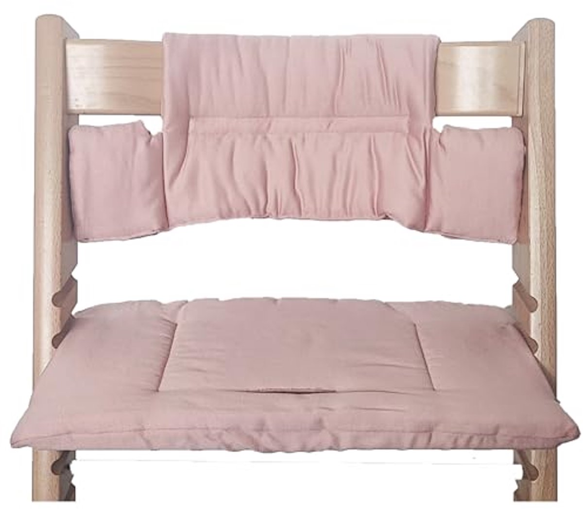 Zitkussen 100% biologisch katoen voor hoge kinderstoelen | Eenvoudige bevestiging en machinewasbaar | Roze
