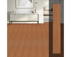 PVC-vloeren, vinylvloeren, zelfklevend, PVC laminaat zelfklevend set van 18, 2,51 m², houtnerf, vloertegels met houtlook, vinyl plaktegels, waterdicht, antislip, voor keuken, woonkamer, balkon (mat houtbruin)