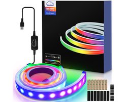LED Strip voor gamingbureau, RGBIC LED-strip voor 27 inch PC-monitor, PC-achtergrondverlichting, USB led-verlichting met app-bediening