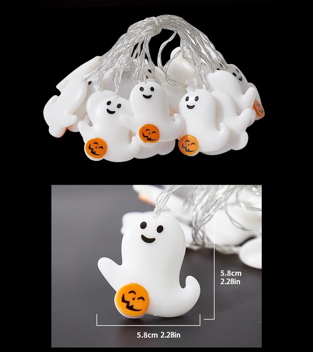 Lichtsnoer - Halloween decoratie - Halloween Lichtslang - Batterij Aangedreven Warm Licht - Sfeervolle Feest Decoratie - Halloween LED Lichtsnoer Pompoen Decoratie - Halloween Verlichting voor Binnen & Buiten - 4.5m 30 Lampjes — cadeau in Wonen & Interieur - foto 4