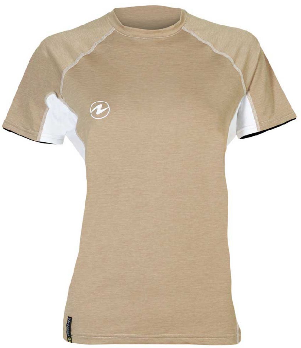 Aqualung Lf Korte Mouw Rash Guard Beige XL Vrouw