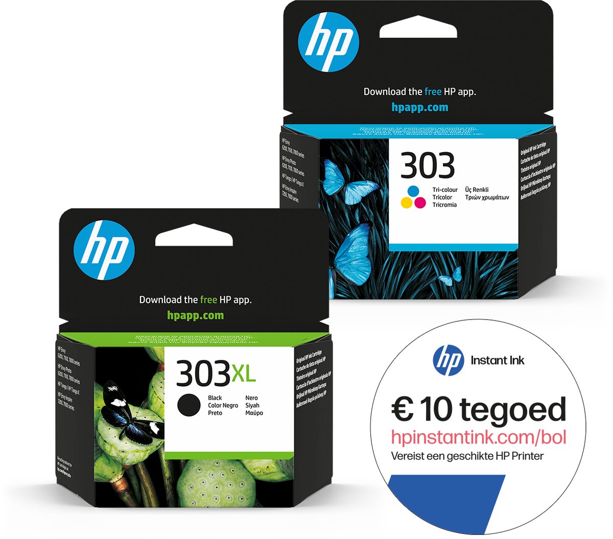 HP 303 - Inktcartridge 303XL zwart & 303 kleur + Instant Ink tegoed