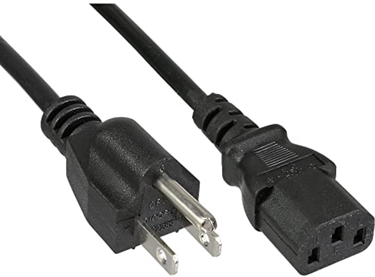 Stroomkabel USA Type B naar C13 1,8m Zwart