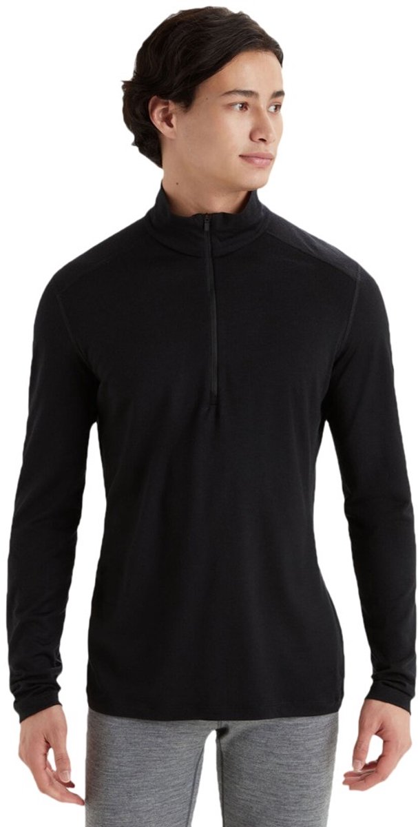 Icebreaker Men's 200 Oasis Long Sleeve Half Zip Black - XXL