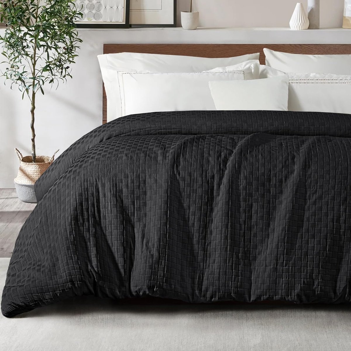 Dekbed van 220 x 240 cm, warm en superzacht dekbed voor het hele jaar, ademend slaapdekenvoor 4 seizoenen, zwart