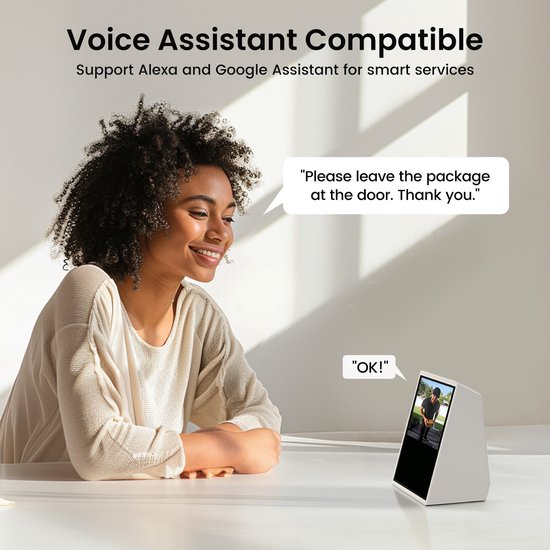 AOSU Video Doorbell SE - 2K Video Deurbel - AI Bewegingsdetectie - 170° Groothoek - Google & Alexa van Aosu — afbeelding 4