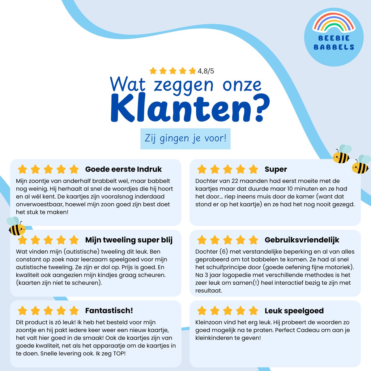 Beebie Babbels - De Taalbuddy - Blauwe Variant - Woordjes Leren - Het Spel om Nederlandse Woordjes te Leren - Educatief Speelgoed - Leer Nederlands - Montessori Speelgoed - Taalontwikkeling - Cognitieve Vaardigheden - Pratende Flitskaarten — afbeelding 8