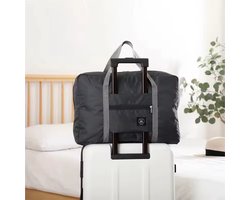 Duffeltas - Zwart - Opvouwbare Reistas – Met Kofferband & Ritssluiting – 46x32x15 cm - Handbagage - Meerdere Kleuren Verkrijgbaar - Waterafstotend Nylon - Vakantie - Vliegen - Hoge Kwaliteit