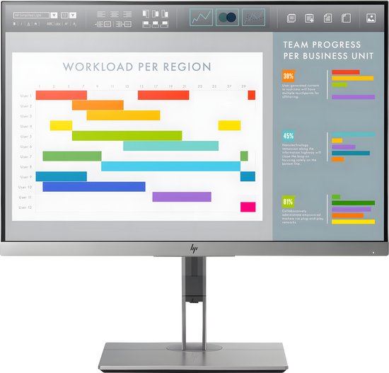 HP EliteDisplay E243i 24 inch WUXGA IPS Monitor, 1920×1200, ergonomisch, HDMI, DisplayPort, USB 3.0 hub
