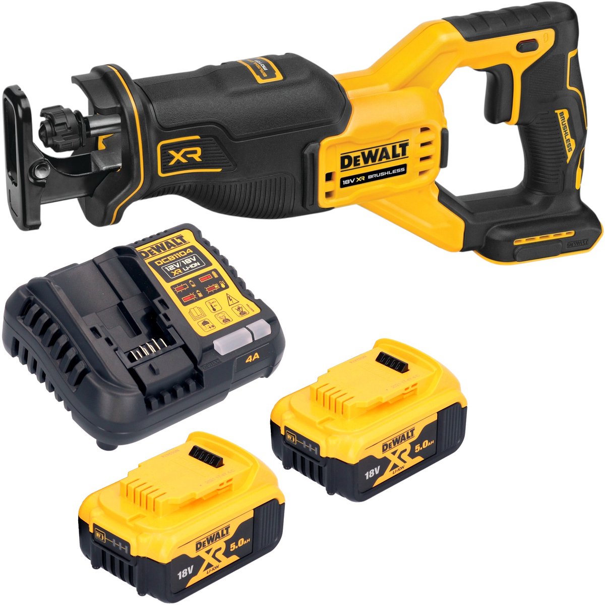 DeWalt DCS 382 P2 accu reciprozaag sabelszaag 18 V borstelloos + 2x accu 5,0 Ah + oplader
