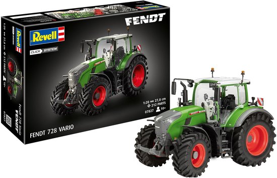 Kit de construction de modèles Revell Véhicules agricoles - 07827 Système Easy Click - Fendt 728 Vario - Tracteur - Véhicule agricole en plastique - 1:20 -