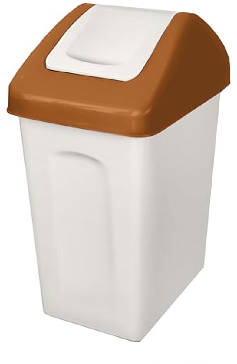 Afvalemmer Swing 10L met Kanteldeksel - Grijsbruin - Universeel en BPA-vrij
