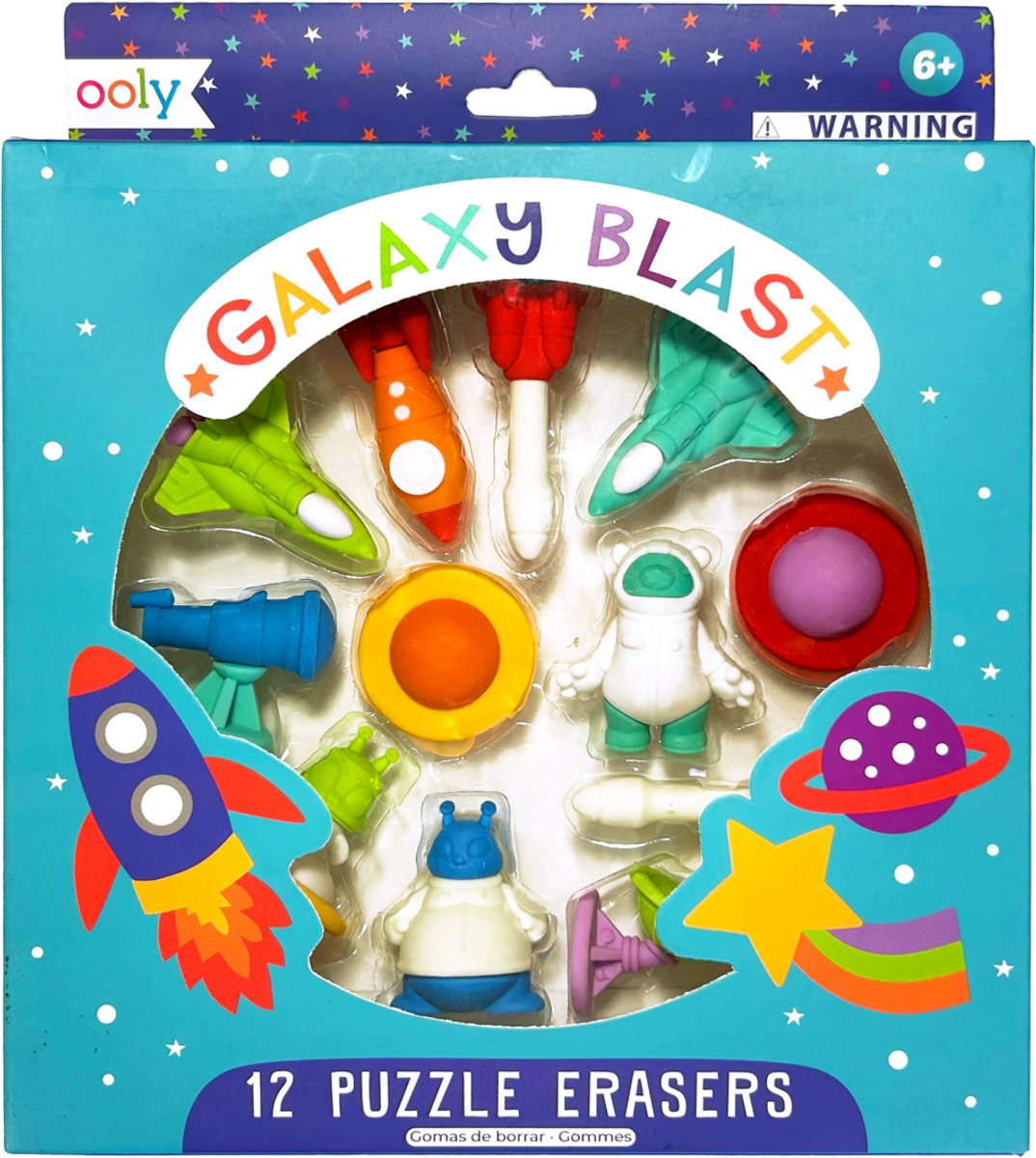 Ooly – Galaxy Blast - 12 Puzzel gummen - Ruimte-thema