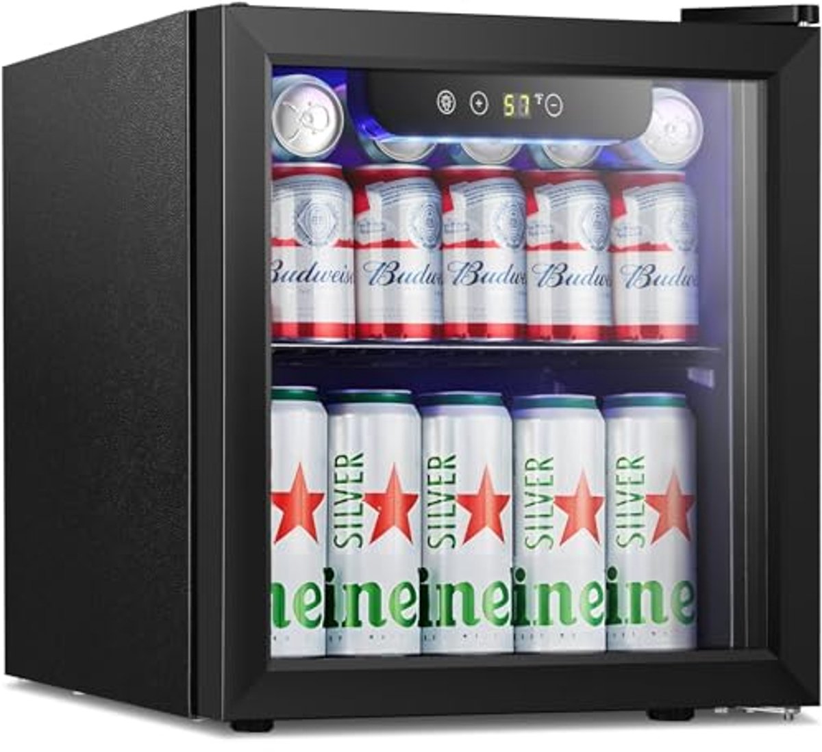 Mini-koelkast voor dranken – 12 flessen, 48 blikjes, glazen deur, elektronische besturing