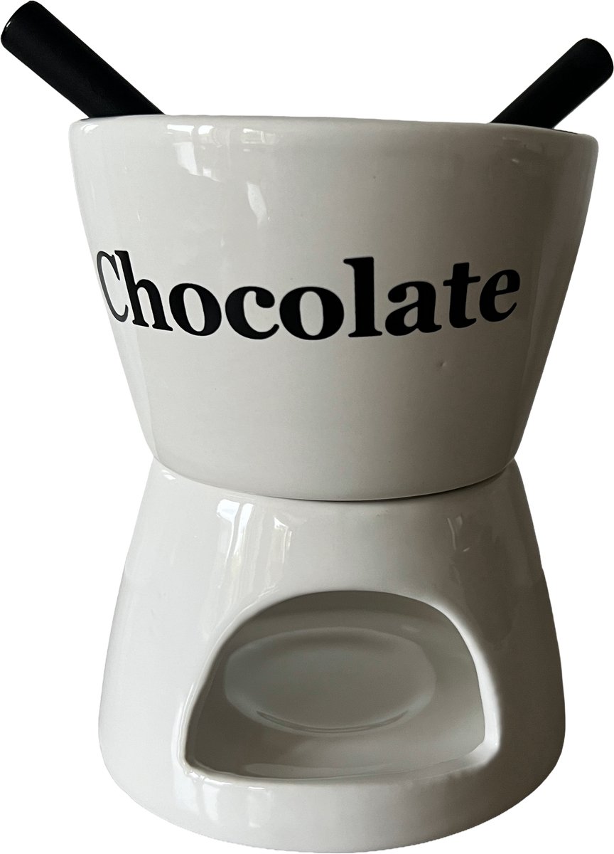 Chocolade fondueset kaarsje - Chocoladefondue - inclusief 2 vorkjes