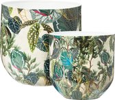 Home & Styling - Vase imprimé jungle - Set de 2 - Multi
