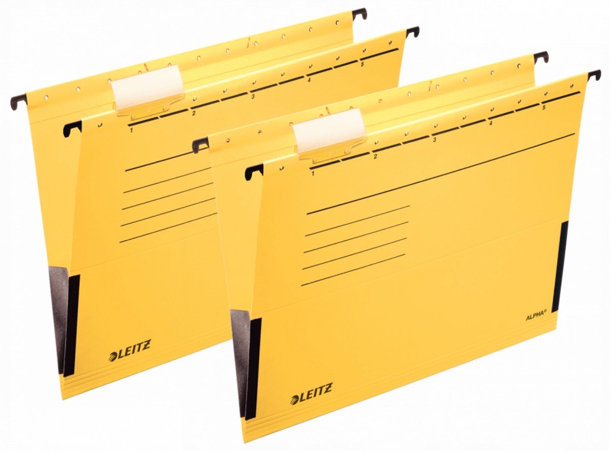 Leitz Alpha A4 Hangmappen Geel - 2 stuks