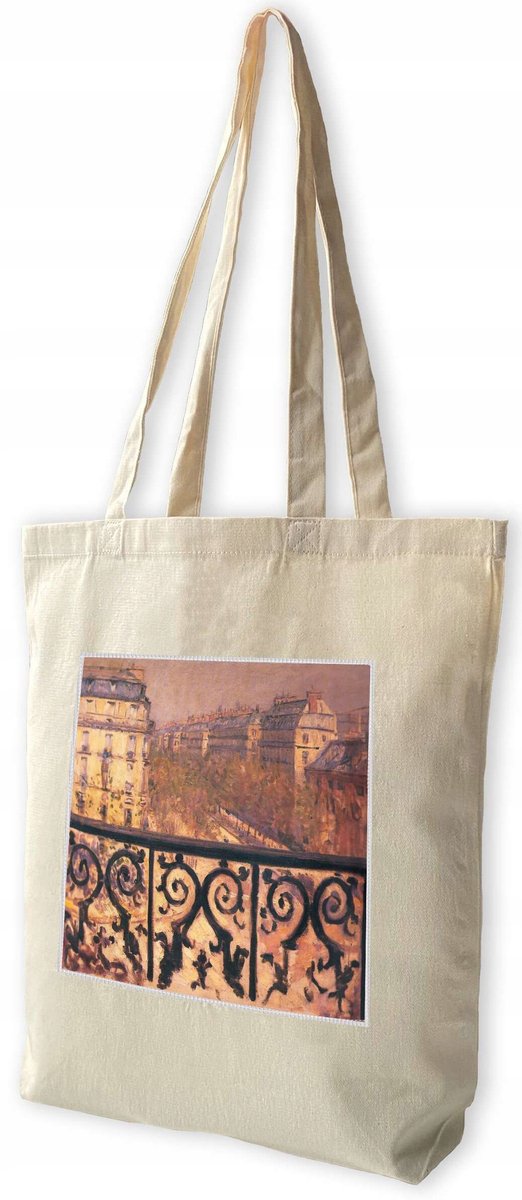 Shopper Tas met Parijs Balkon Print - Gustave Caillebotte