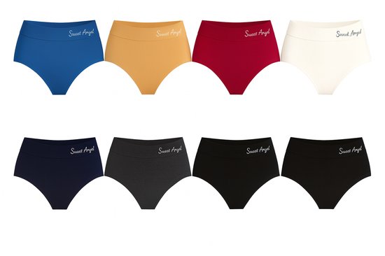 Culottes Sweet Angel pour femmes – Lot de 8 | Sous-vêtements sans coutures pour femmes | Confortable, respirant et doux | Ajustement parfait – Tailles M à XXL – Couleurs Diverse