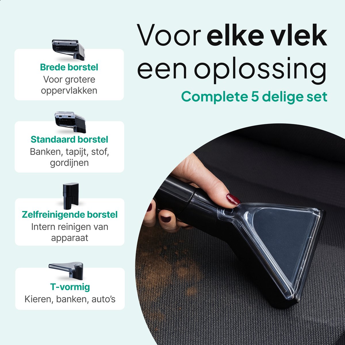 Vonroc Tapijtreiniger 1400w | Incl. Reinigingsmiddel En Diverse Zuigmonden