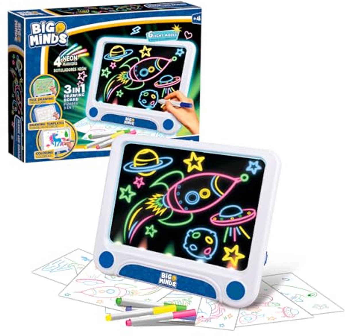 Tekentablet voor Kinderen - Magisch LCD Schrijftablet met 20 Omkeerbare Stencils