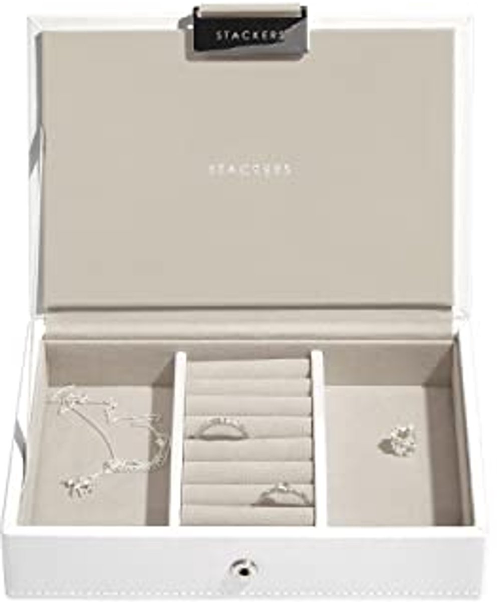 Witte Mini Sieraden Doos met Deksel