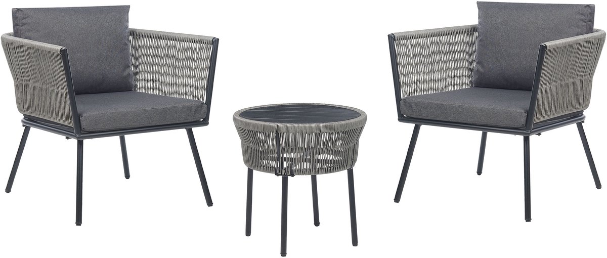 Bol.com BELIANI GARGANO - Tuinset - Lichtgrijs - PE rotan aanbieding