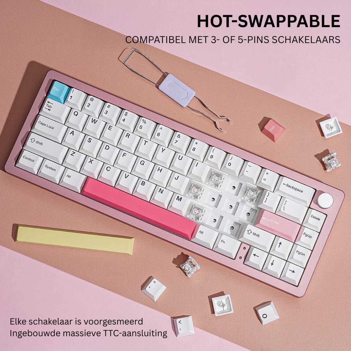 DailySupplies Mechanical Keyboard - Roze thumbnail 2