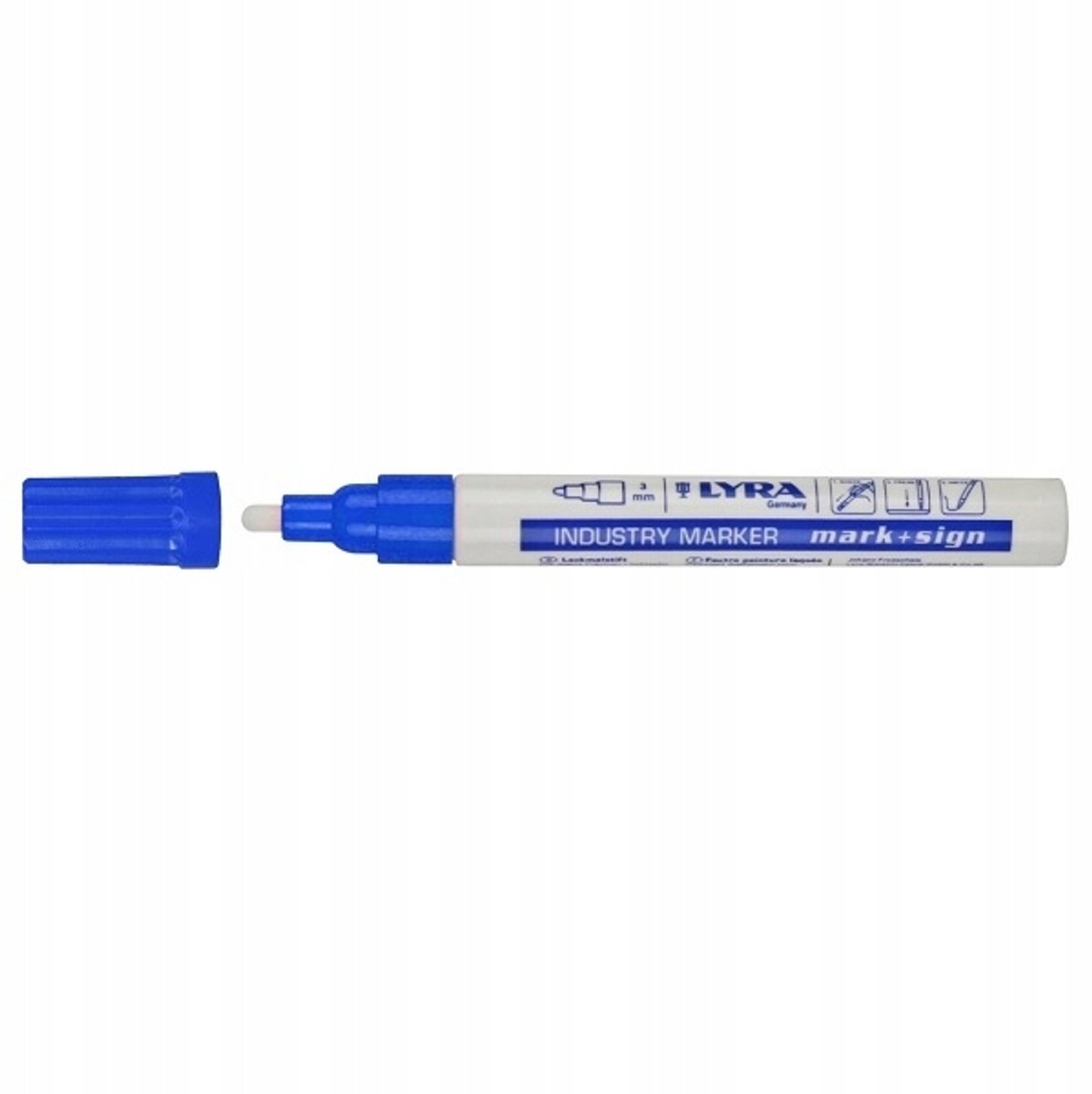 Lyra Permanent Marker Blauw - Oliebasis, Sneldrogend (1 Stuk)