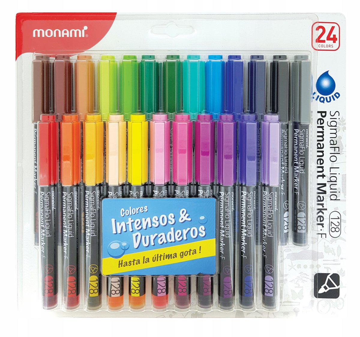 Monami Permanente Markers Set - 24 Levendige Kleuren
