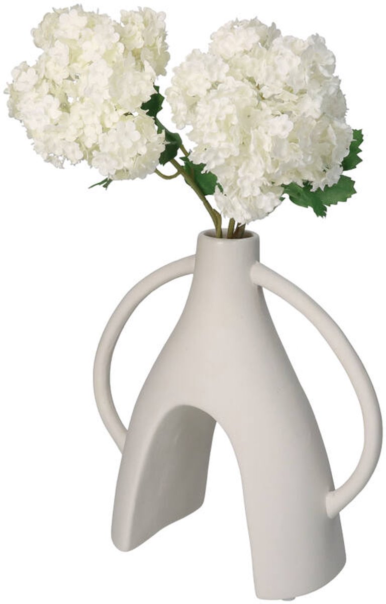 Vaas - Wit - Bloemenvaas - 20x8x21cm - Design