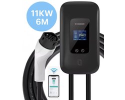 Bar2Charge® Laadpaal – 11 kW, 6 meter, 16A – Zwart, Type 2 – Met app-functionaliteit