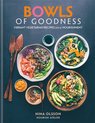 Boek "Bowls of Goodness" met recepten voor vegetarische gerechten in kommen, met o.a. quinoa, avocado, pompoen en spinazie.