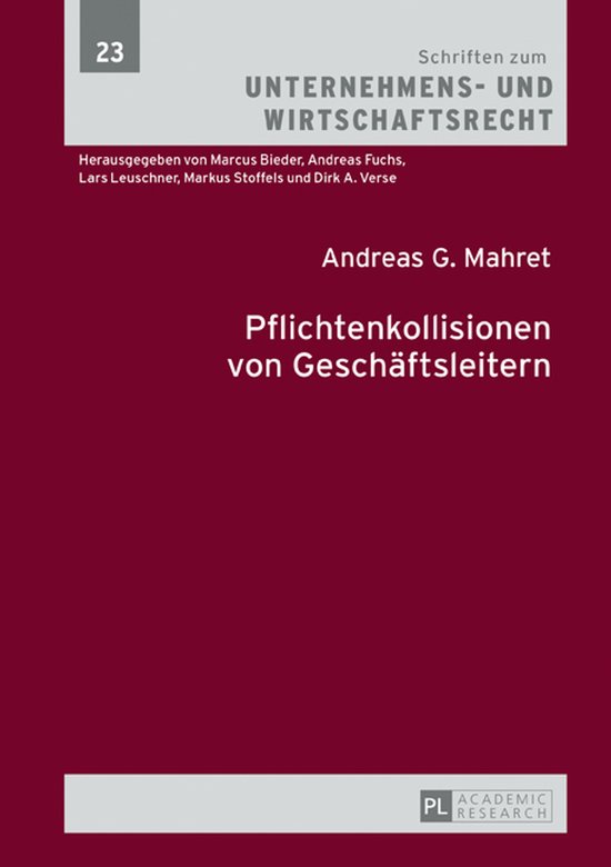 Schriften zum Unternehmens- und Wirtschaftsrecht 23 - Pflich ... - cover
