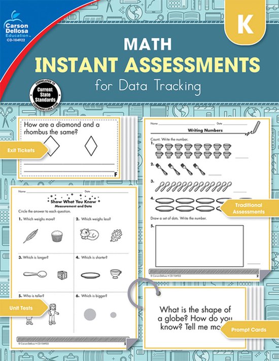 Instant Assessments for Data Tracking Math Grade K - cover