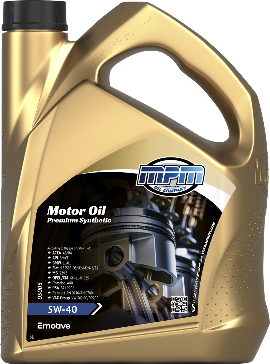 MPM Motorolie 5w40 - 5 liter